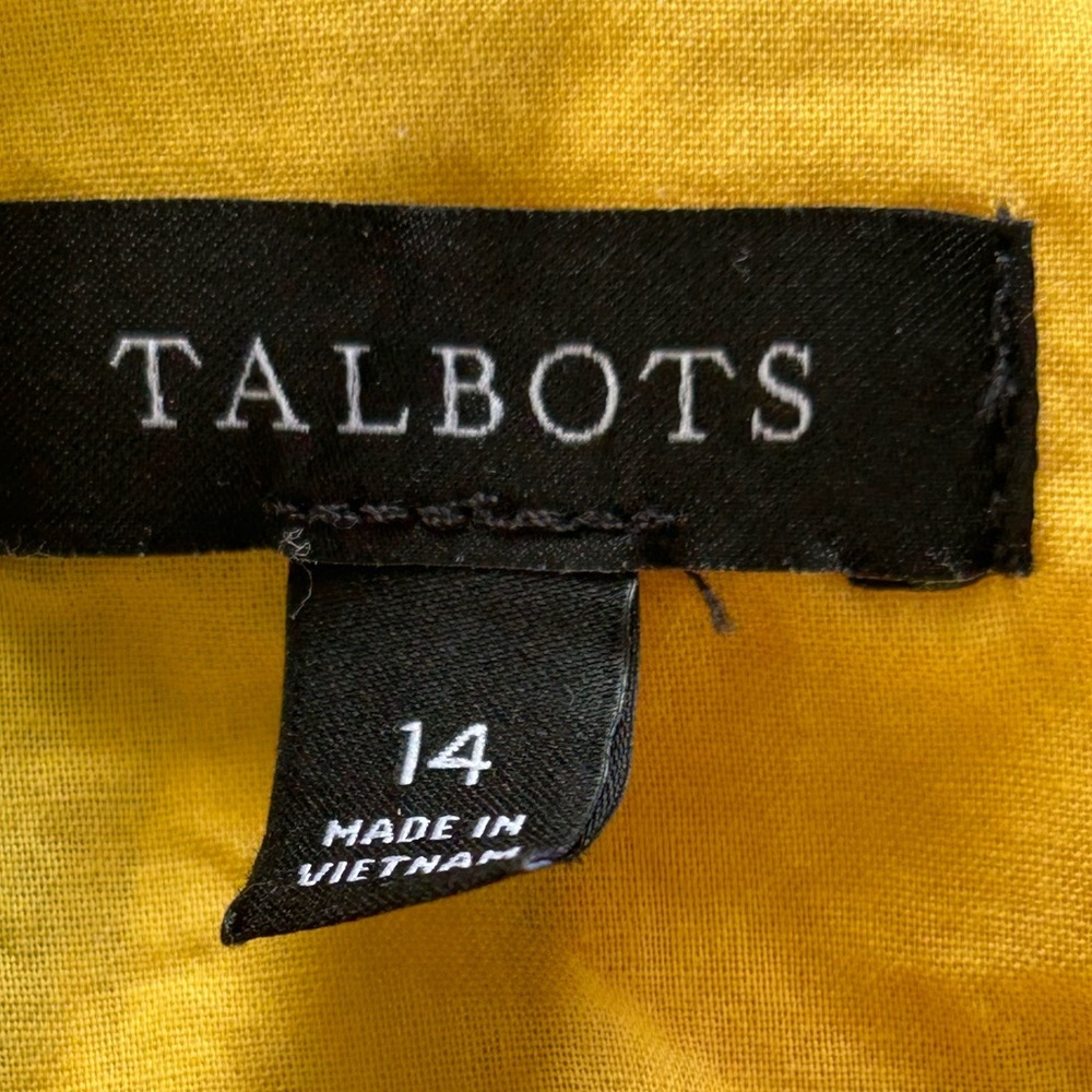 Talbots size 14 Textured Floral SMOCKED BELTED FIT & FLARE MIDI DRESS - Picture 9 of 16